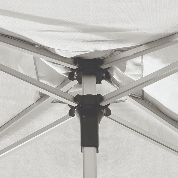 Jardinico 9 ft Hexagon Center Post Push-Up/ No Tilt Aluminum Umbrella w/base - Image 2